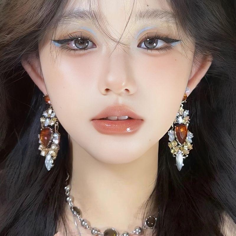 

Fujia Qianjin Earrings Female Heavy Industry Zircon Exaggerated Sterling Silver Earring/Pin Accessible Luxury Fancy Non-Piercing Ear Clip Ear Studs Heavy Baroque earrings [worn with ear holes]]