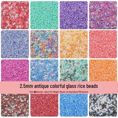 2.5mm Antique Fantasy Glass Rice Beads for DIY Handmade Jewelry