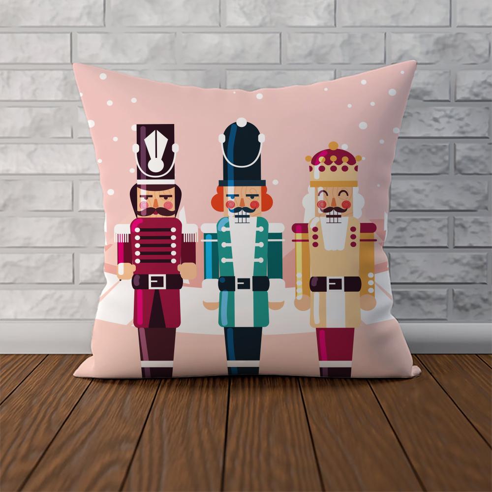 Nutcracker Soldier Pillow Case For Car Sofa Decorative Home Doublesided Print Plush Square Throw Pillow Cushion Cover