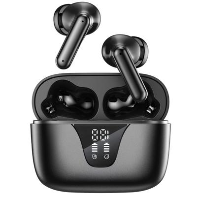 Draadloze oordopjes Bluetooth 5.3 hoofdtelefoon 50 uur speeltijd met LED-display Opladen IPX5 Transpiratie Draadloze oortelefoon met microfoon voor iPhone Android