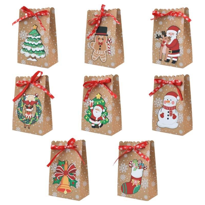 Christmas Candy Bags 24pcs Gift Wrapping Multipurpose Organizers Supplies for Children Adults Kid Girl Boys Birthday