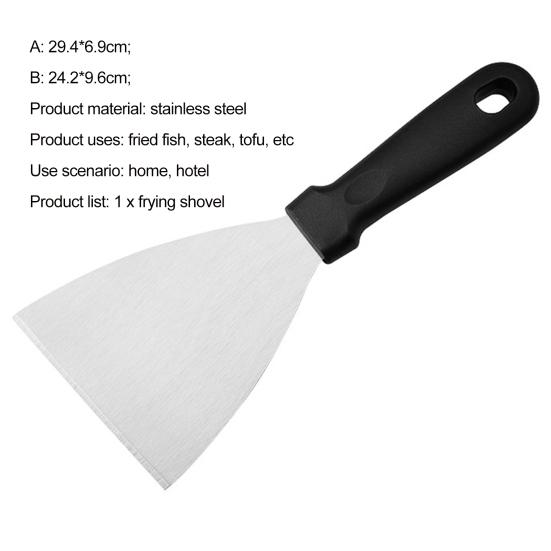 Stainless Steel Frying Spatula Easy Hanging Multi-functional Good Grip Pancake Fish Spatula for Restaurant