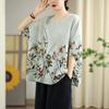 DIMANAF 2026 Große Größen Neues T-Shirt Damen T-Shirts Blumenmuster Locker Lässig Rundhals Damen Oberteile Blusen Hemden Oversize Sommer