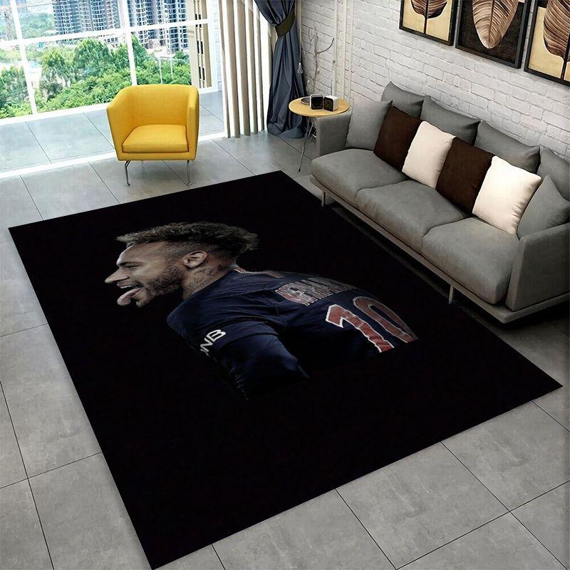 Fußball N-Neymar Sportstar Rutschfester Teppich für Wohnzimmer, Schlafzimmer, Spielzimmer, Weiche Teppichbodenmatte Heimdeko Teppich Raum