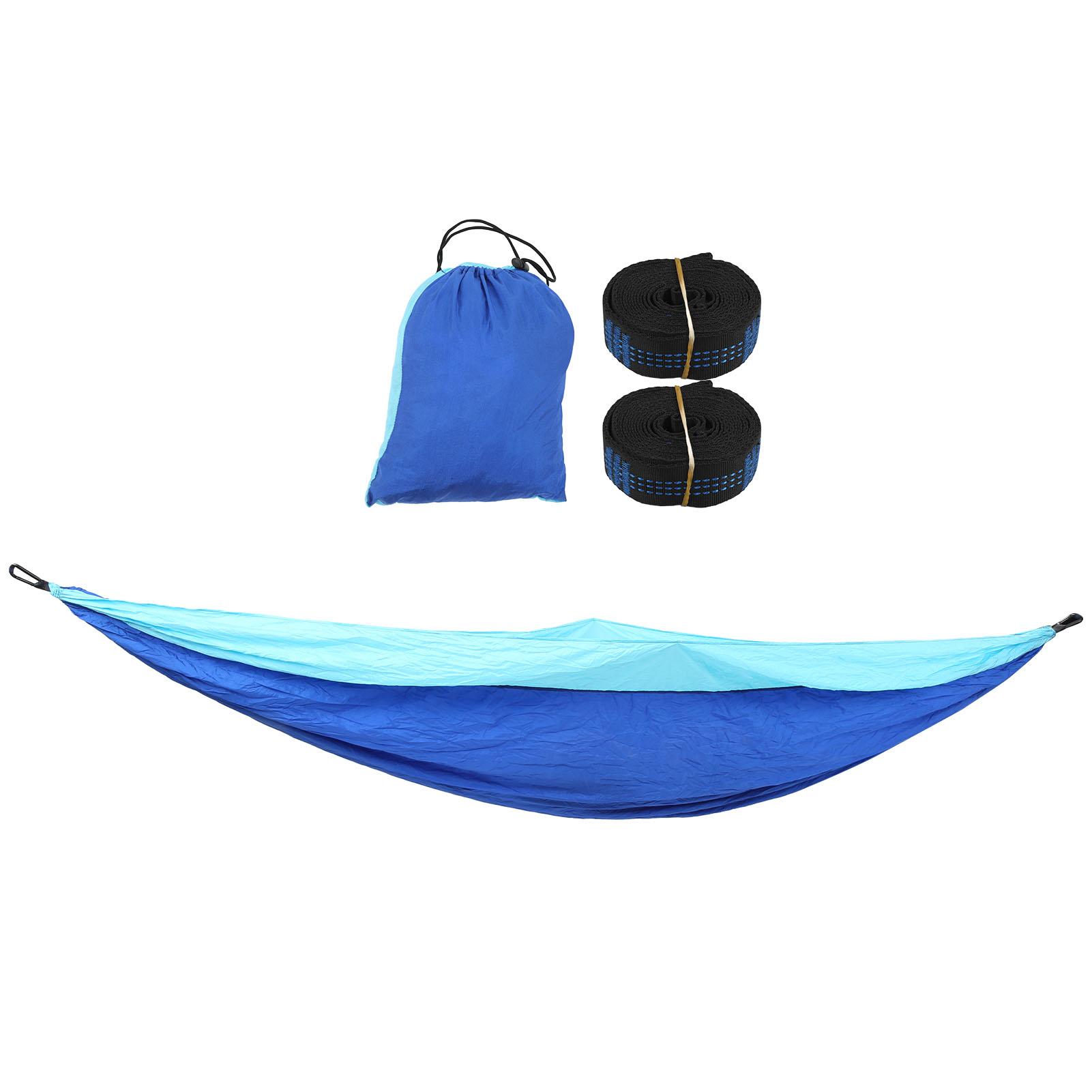 Camping Hammock for 2 Person Portable Parachute Nylon Hammock for Travel Outdoor Backpacking Blue Sky and Blue