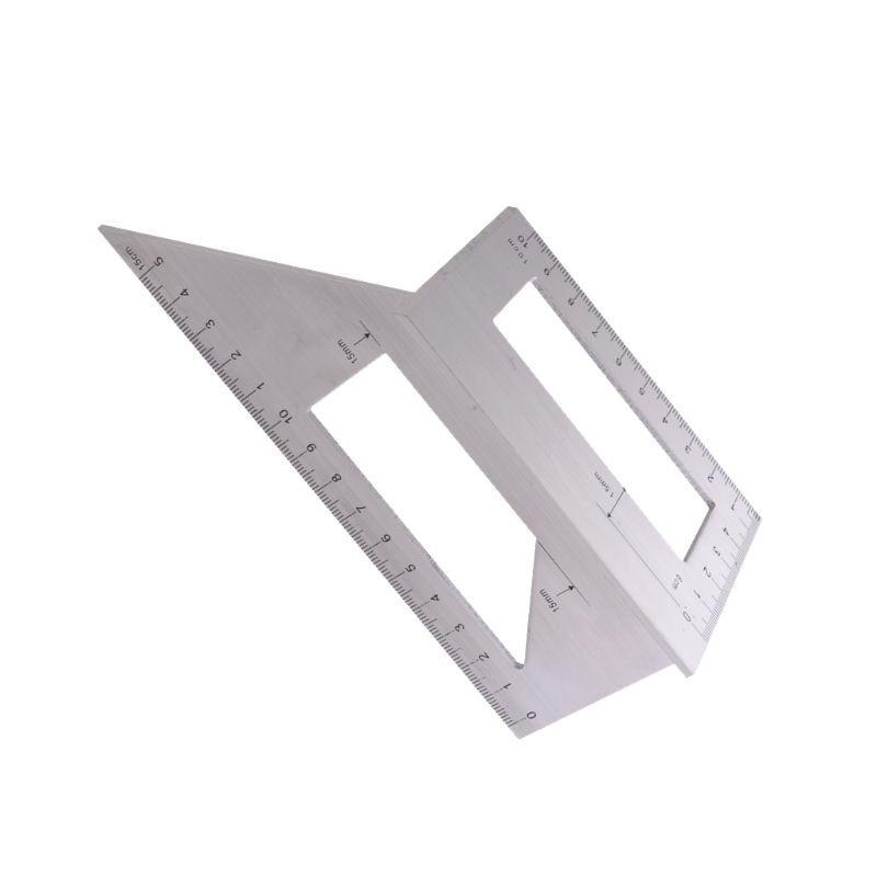 1 Pc Aluminum Alloy Wooden Square Multifunction Ruler 45 90 Degree/Double 45 Degree Gauge Woodworking Ruler