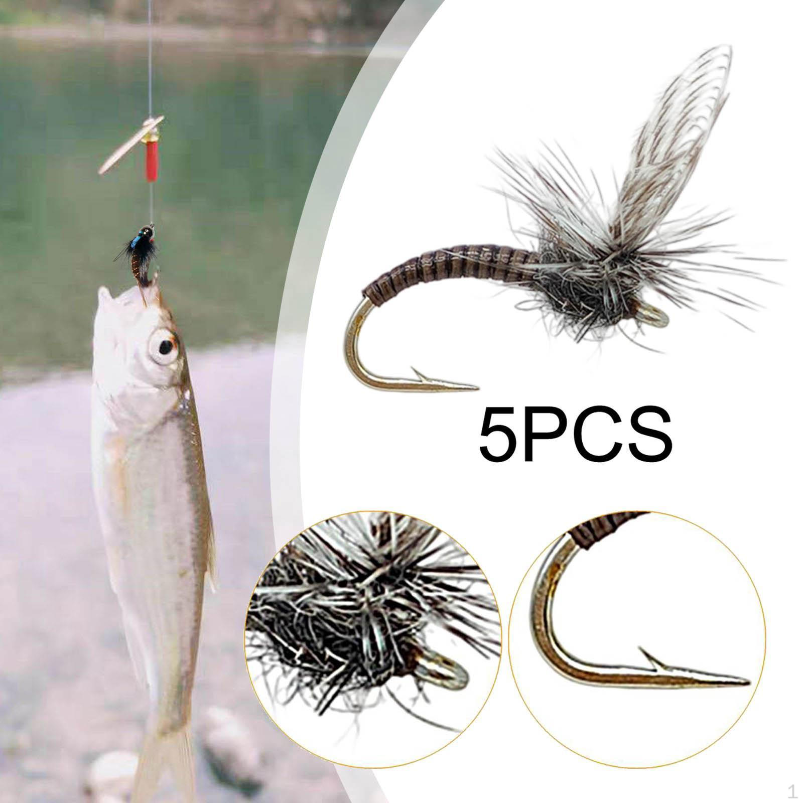 

5 Pieces Fly Fishing Houseflies #12 High Strength Sturdy Artificial, Kit, Durability Easy Hooking
