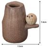 Marui Pottery Shigaraki Ware Hechimon Vase Flower Vase Single Flower Vase Brown with Owl Ceramic MR-M234