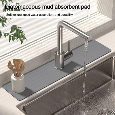Durable Diatomite Faucet Draining Mat Multifunction Convenient Drying Mat Splash Countertop Protector Kitchen Bathroom Supplies