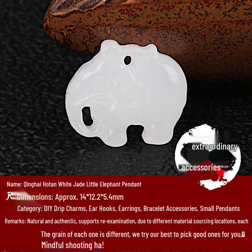 Russian Hetian White Jade Carved Spacer Bead and Cloud Pendant for Necklace, Bracelet, or Earring DIY Accessories