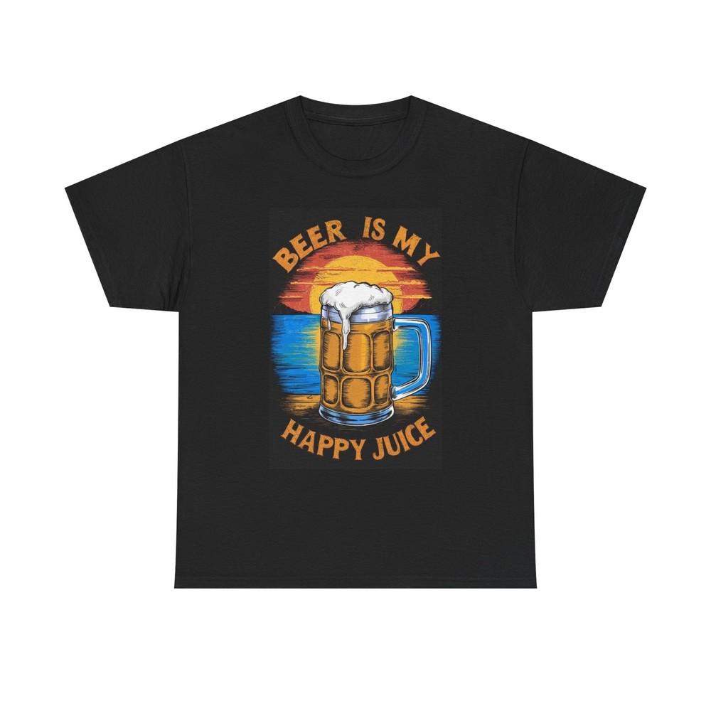 

Beer Is My Happy Juice Graphic T Shirt Funny Unisex Heavy Cotton Tee 2XL