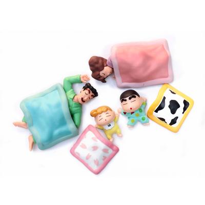 4 teile/satz Anime Crayon Shin-chan Actionfigur PVC Sammlung Nohara Shinnosuke Familienporträts Figur Schlaf Modell Kinderspielzeug