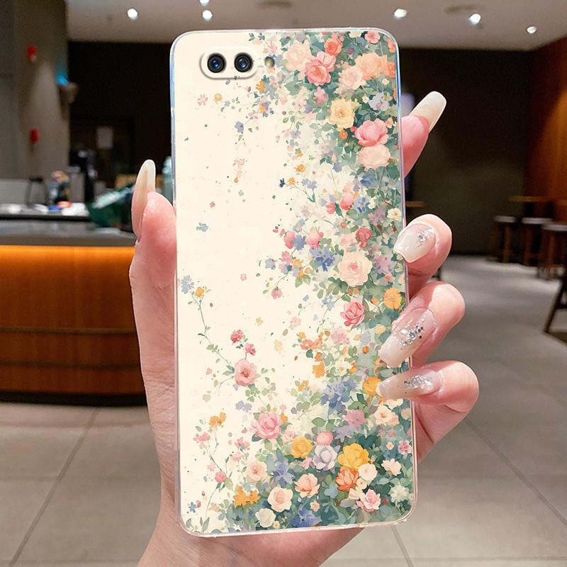 Case For OPPO A3S A5 AX5 A12e CPH1803 CPH1853 CPH1851 Flower Butterfly Phone Cases Soft Silicone Transparent TPU Jelly Cover