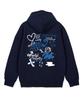 Graffiti Wide Shoulder Hoodie [Non-Fleece]_Navy