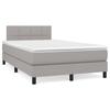 Vidaxl Letto Continentale Con Materasso, Grigio Chiaro, 120X190 Cm Tessuto
