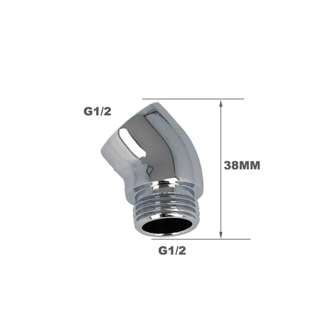 G1/2 Shower Elbow Adapter Coupling Bathroom Fixtures Durable Rustproof Chrome Plate Finish Copper
