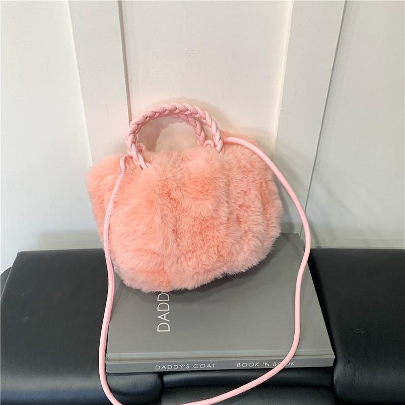 Cloudshaped Woolen Bag For Women With Magnetic Closure Small Crossbody For Street Style