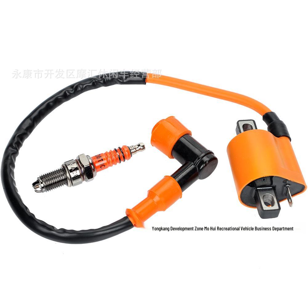 Orange High-Voltage Coil & D8TJC Spark Plug for CG 150/200/250 ATV Off-Road Vehicle