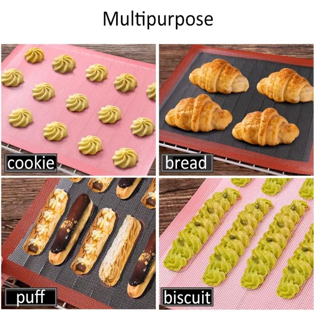1/2Pcs Heat-resistant Perforated Silicone Baking Mat Rolling Dough Mat for Cookie /Bread/ Macaroon