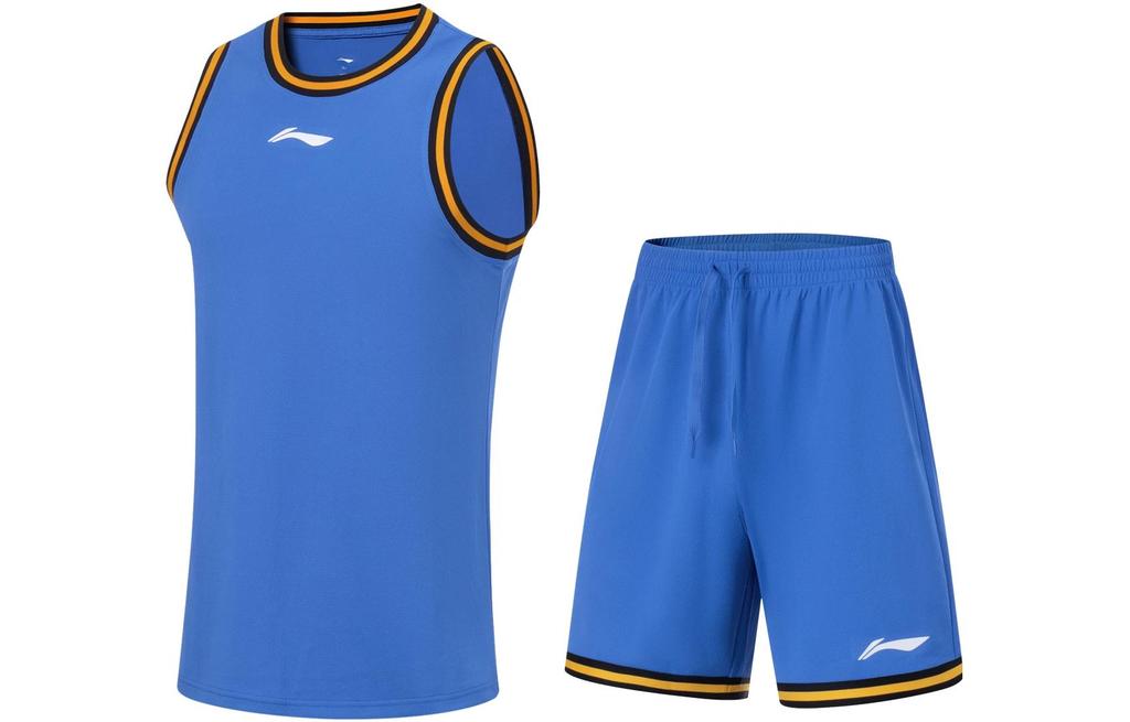 Li Ning Sports Basketball Collection Basketball Suit Men's Beijing Blue AATT001-8