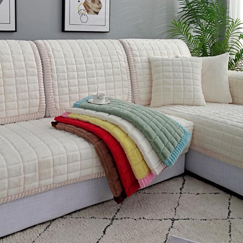 Утолщенный современный плюшевый чехол для дивана — фото 4