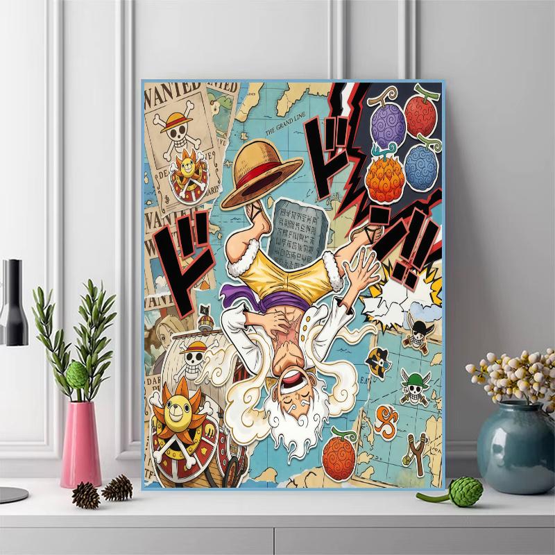 Luffy manga 100% Round Full Drill 5D DIY Diamond Painting Embroidery Cross Stitch Rhinestone Décor