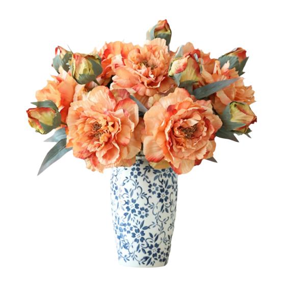 Yousheng Artificial Peony Flower Realistic Fake Silk Flower Branch Home Office Wedding Party Table Centerpiece DIY Vase Faux Bloom Decoration