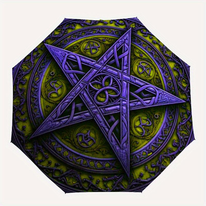 Purple Pentagram Wall Decor: Mystical Art for Your SpaceUmbrella, Portable 3-Fold Umbrella for Men & Women,Christmas Gift ES194