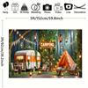Camping Forest Scene Background Banner, Multi-purpose Photo Background, with Wall Hanging Signs, Suitable for Weddings