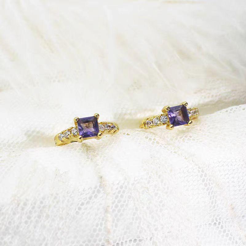 Elegante mehrfarbige Zirkon-besetzte Zuckerwürfel-Ohrringe für Damen