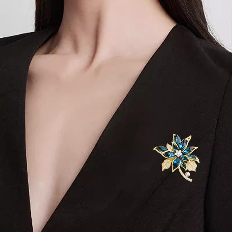 Retro Flower Brooch Women'S Luxury Elegant Brooch Temperament Pin Suit Accessories