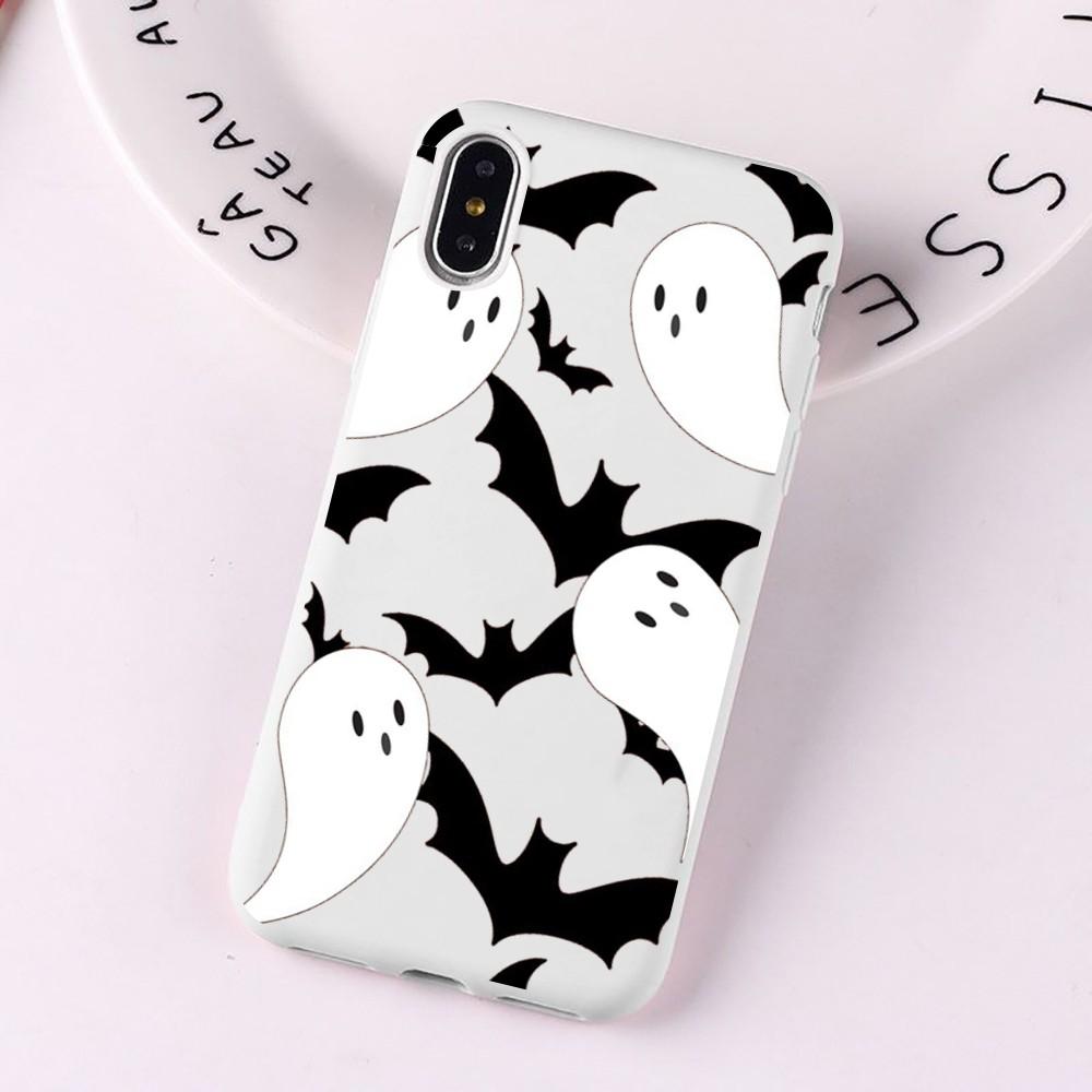 Хэллоуинская подставка для мыши для iPhone 14 11 12 13 Mini Pro Xs Max 8 7 6 6S Plus X XR Сплошной чехол конфетного цвета iphone 11 pro