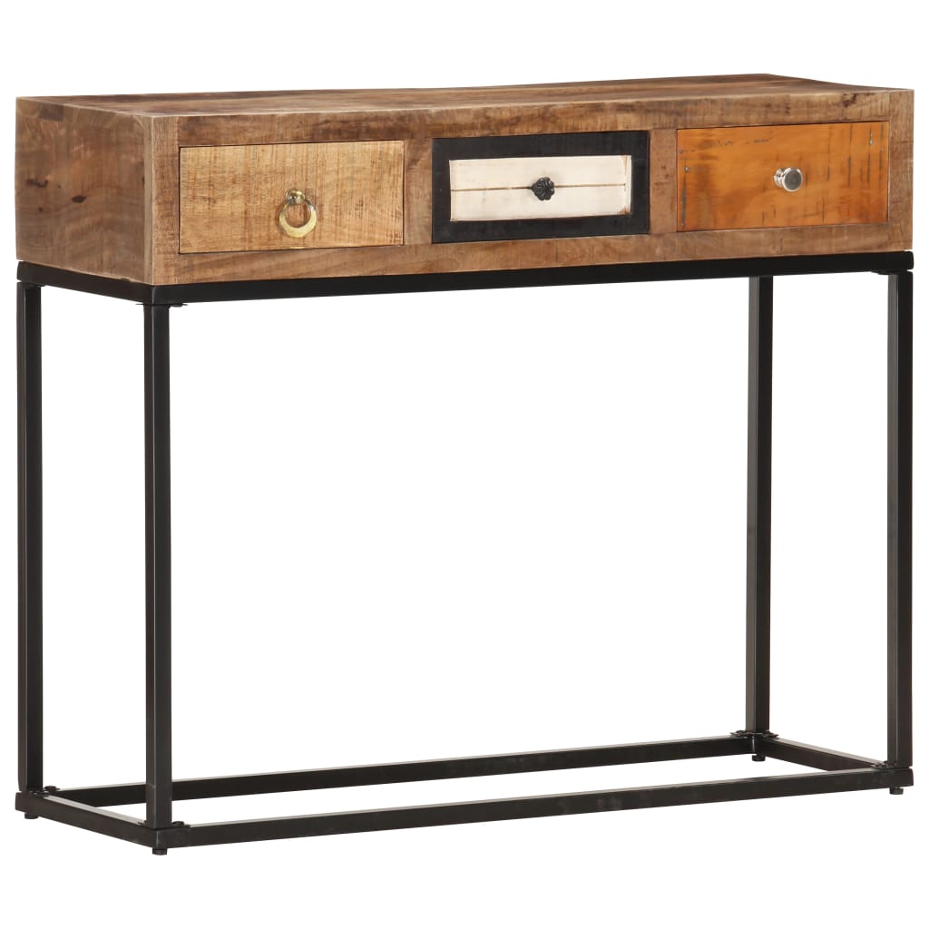 Golden Console Table 90 x 30 x 75 cm Solid Reclaimed Wood