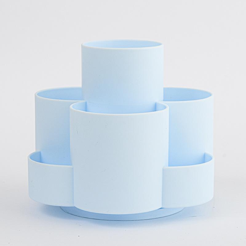 360° Roterende Pennenhouder Multi Compartiment PP Bureau-organizer Schrijfwaren Opbergbakje Schoolkantoor Make-upkwasten Organizer blauw