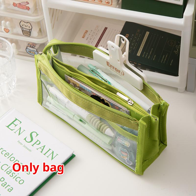 Large Capacity Transparent PVC Pencil Case Simple and High Aesthetic Pencil Case Six Layer Multifunctional Storage Bag