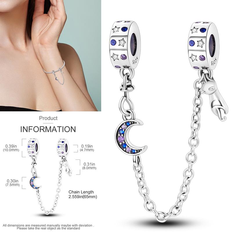 Charms Bead Copper Starlit Sky Moon Sun Earth Universe Charm Fit Bangle Bracelet Necklace Diy Jewelry