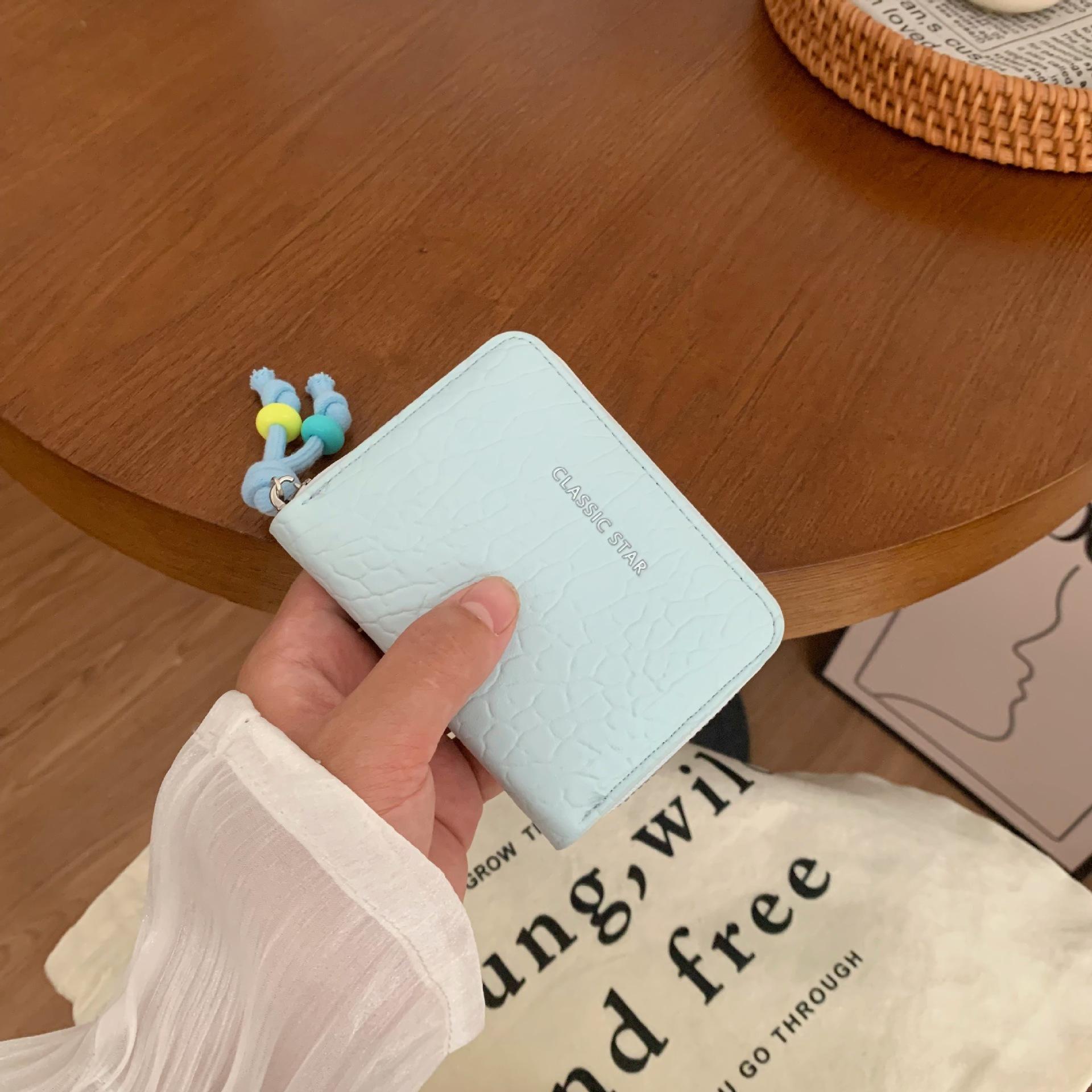 

Новая женская визитница женский высококлассный короткий студенческий женский кошелек инс женский кошелек на молнии многофункциональный светло-синий