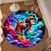 Scoo-dog Mystery Night Round Rug for Livingroom,Bedroom, Palyroom, Chair Rug, Area Rug, Circle Carpet, Large Size Fan Christmas Gift