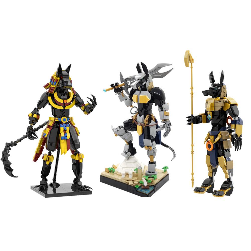Activating Toys Unisex Kids Moc-112777 Anubis Building Blocks Model Egyptian Pharaoh Desert Grim Reaper Anubis Figure Bricks Diy Assembly Toys Kids Diy Gift