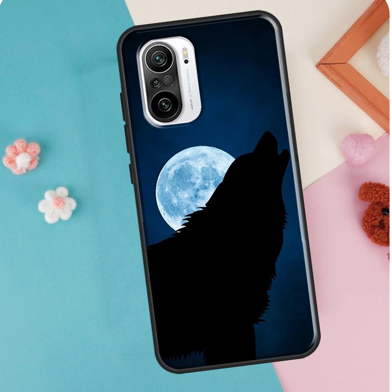 Moon Roaring Wolf Case For POCO F3 F1 F2 M3 M4 X4 Pro GT X3 Pro Cover For Xiaomi Mi 11 Lite 12 X Mi 11T Pro