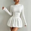 New Fashion Slim Long Sleeve Dress Elastic Trouser Dress Women
