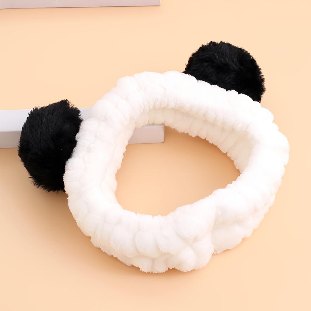 Women Wash Face Makeup Soft Coral Fleece Elastic Headband Head Wrap Cute Animal Ears Hairband Girl Hair Accessories