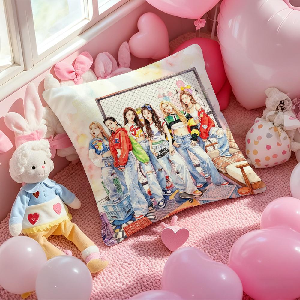 Kpop TTTTRIBE Cushion Cover Pattern Printed Pillowcase for Living Room Sofa Cushion Cover Bedroom Decor