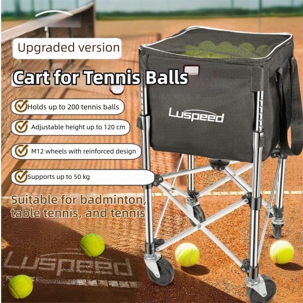 Height Adjustable Tennis Ball Insert Trolley Stainless Steel Ball-loading Frame  Tennis Accessories