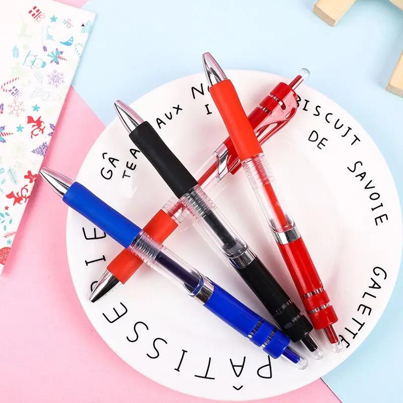10/100 PCS Roise Retractable Gel Pens Set Black/Red/Blue Ink Ballpoint for Writing Refills Office School Supplies Stationery
