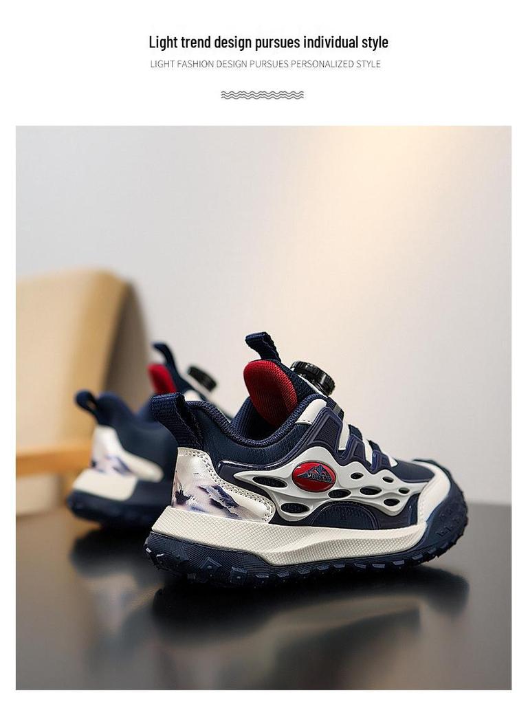 Boys' Lightweight Shock-Absorbing Running Shoes with Rotating Buckle for Autumn/Winter