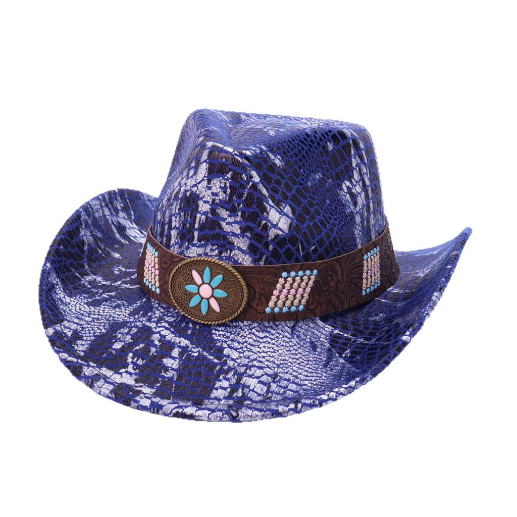 Hot-selling European, American and Western Cowboy Hats, Ethnic Tibetan Style Upturned Edge Jazz Hats, Men's and Women's Party Hats