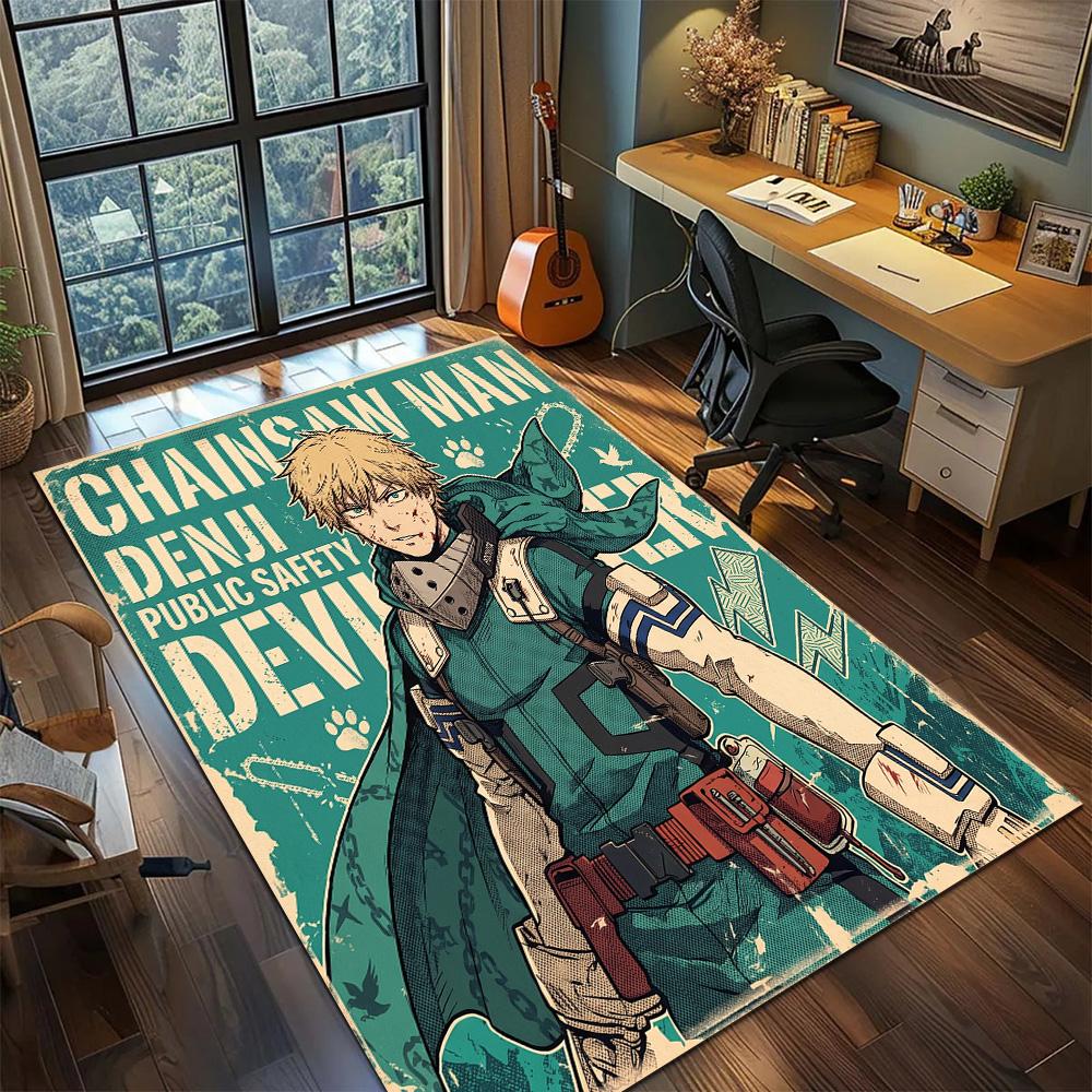 Chainsaw Man  Carpet Floor Mat Non Slip Washable Large Area Gamer Bedroom Home Room Decor YUN6512