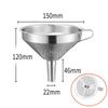 304 Stainless Steel Funnel Metal Wide Mouth Funnel With Strainer Mesh For Cooking Oil Liquid Spice Filter Home Kitchen Gadgets