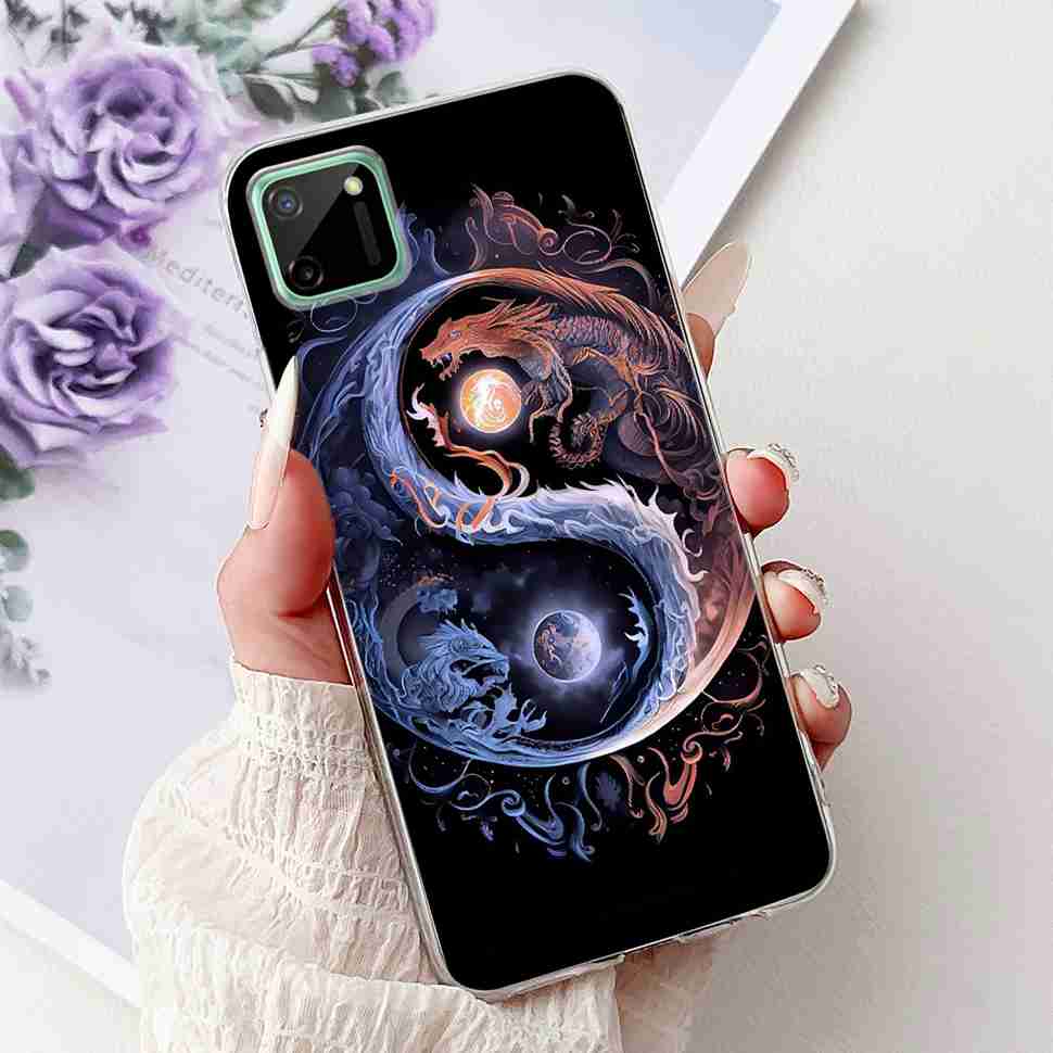 For Oppo Realme C11 6.5" Case Colorful Butterfly Soft Silicone TPU Cover For Realme c11 C11 RMX2185 Fashion Flower Phone Cases